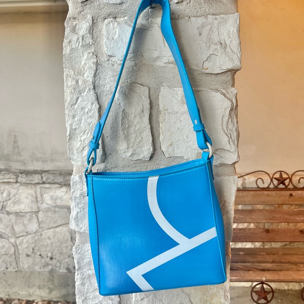 Blue and White Shoulder Bag